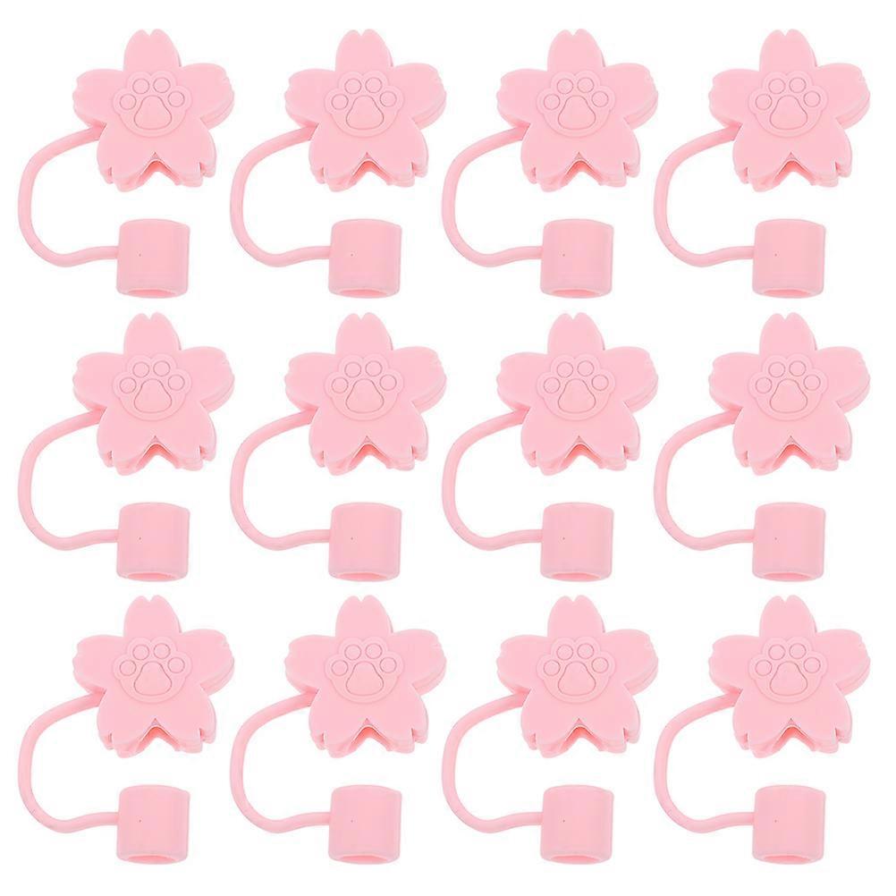 Cute Straw Caps Airtight Seal Silicone Material For Child Rewards 12Pcs
