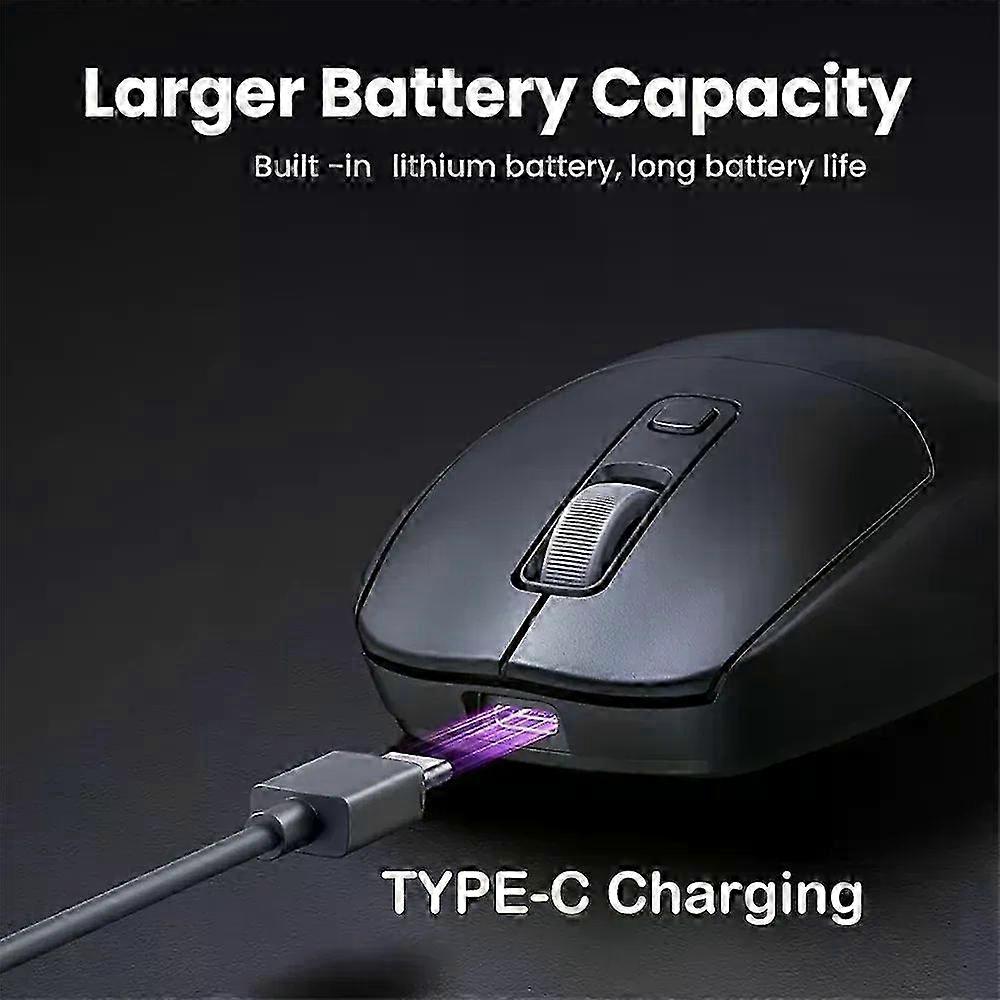 Bluetooth 5.2 Dual-Mode Wireless Mouse Rechargeable Silent Gaming Mouse 1600DPI for Laptop Computer