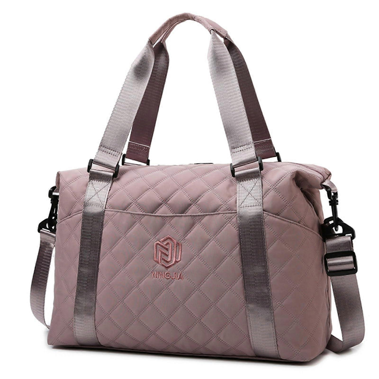 Damen Duffle Bag Large Capacity Travel Shoulder Bag for Short Trips with Easy Attachment to Suitcase Handle Gym Handbag Pk