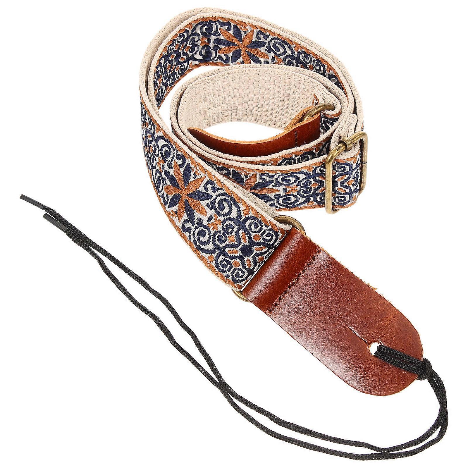 Here's a refined and professional product description based on your input:
**Adjustable Ukulele Strap Replacement – Embroidered Design Adult
