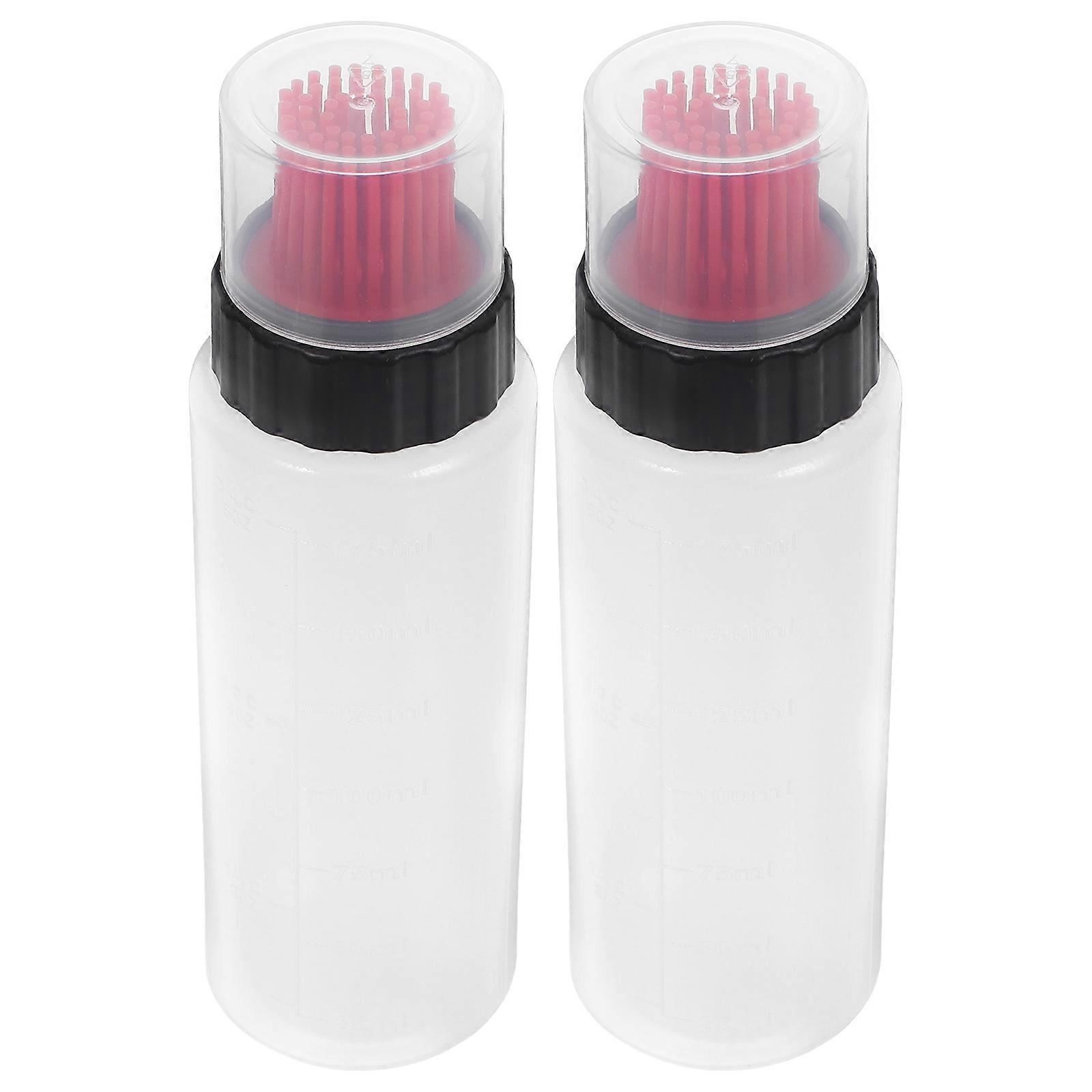 Juice Containers With Lids Oil Dispenser With Brush For Household Users In Square Shape 2Pcs