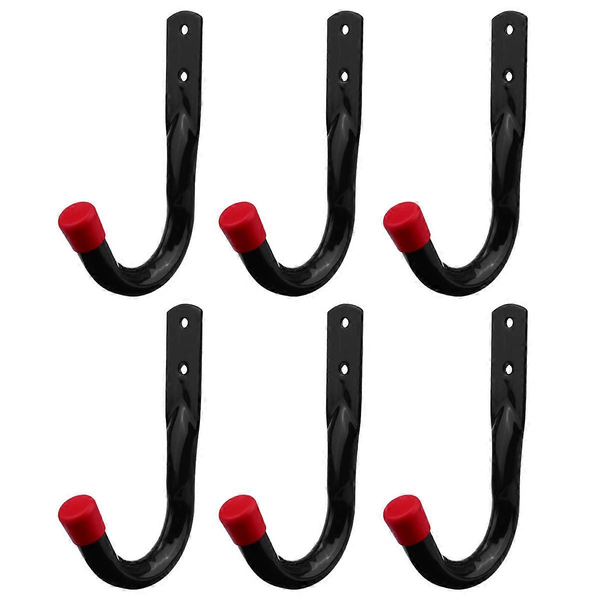 6pcs Heavy Duty Garage Organizer Hooks, High Strength Steel Wall Mounted Storage Hooks for Tools, Garden Equipment, Ladders & Household Organization