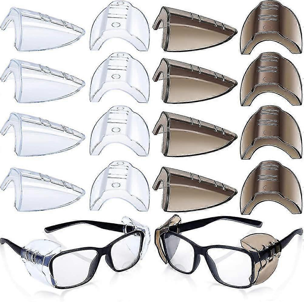 8 paires de lunettes de sécurité Protection latérale Slip Clear Flexible Slip Shield