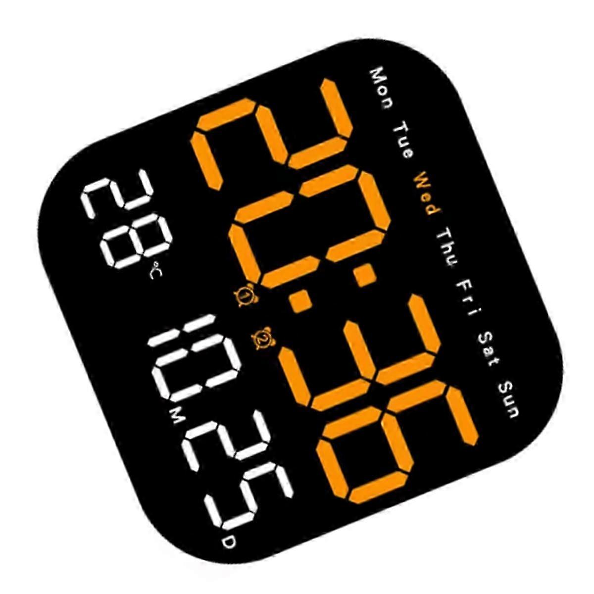 Digital Wall Clock with Temperature & Date Display - Electronic Table Clock for Home & Office Use