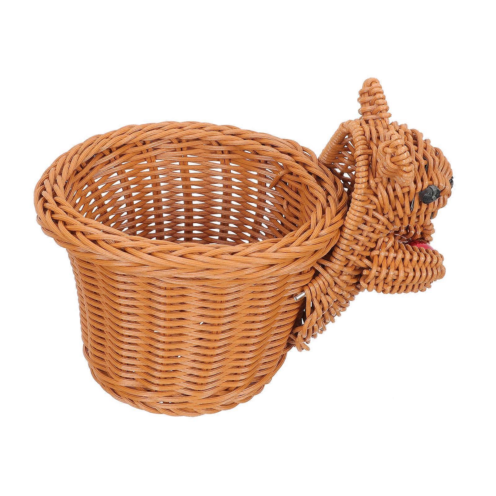 Snack Baskets Delicate Dessert Biscuit Weaving Snack Serving Basket Squirrel Shape Picnic Use 1Pcs