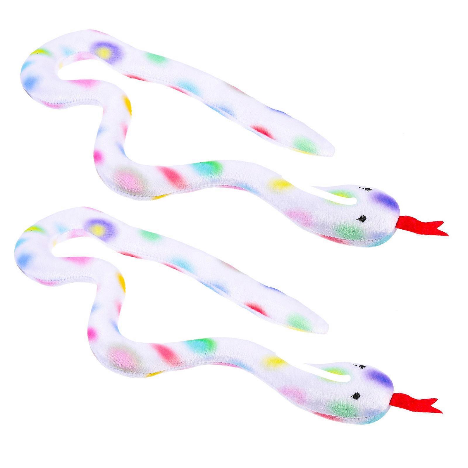 Fun Cat Toys Plush Snake Shape Pet Catnip Teething Interactive Bonding Time 2Pcs
