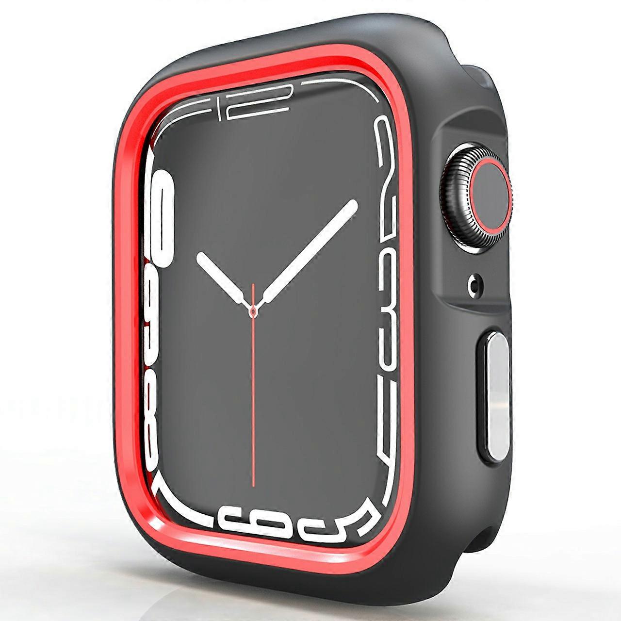 Watch Case for Apple Watch Series 9 8 7 45mm SE (2023) SE (2022) SE 6 5 4 44mm Dual Color PC Protective Frame Red