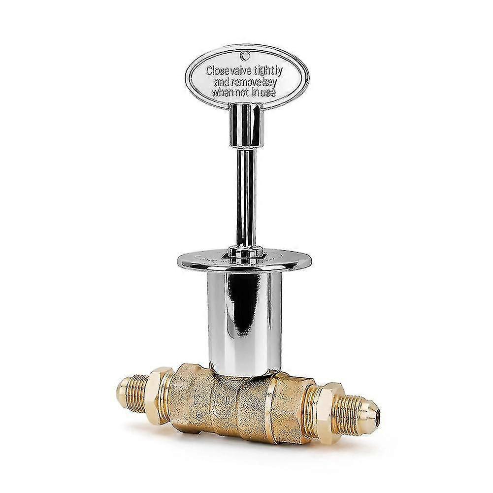 1/2-inch Straight Quarter-turn Shut-off Valve Kit For Ng Lp Gas Fire Pits With Chrome Flange, 3-inc