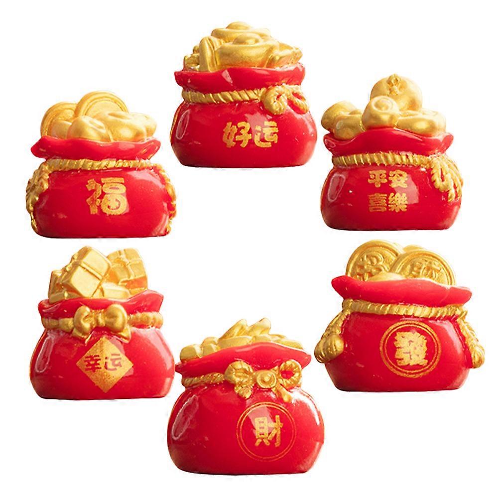 Red Resin Feng Shui Wealth Figurine for Decor Durable Compact Cute Prosperity Symbol Mini Size