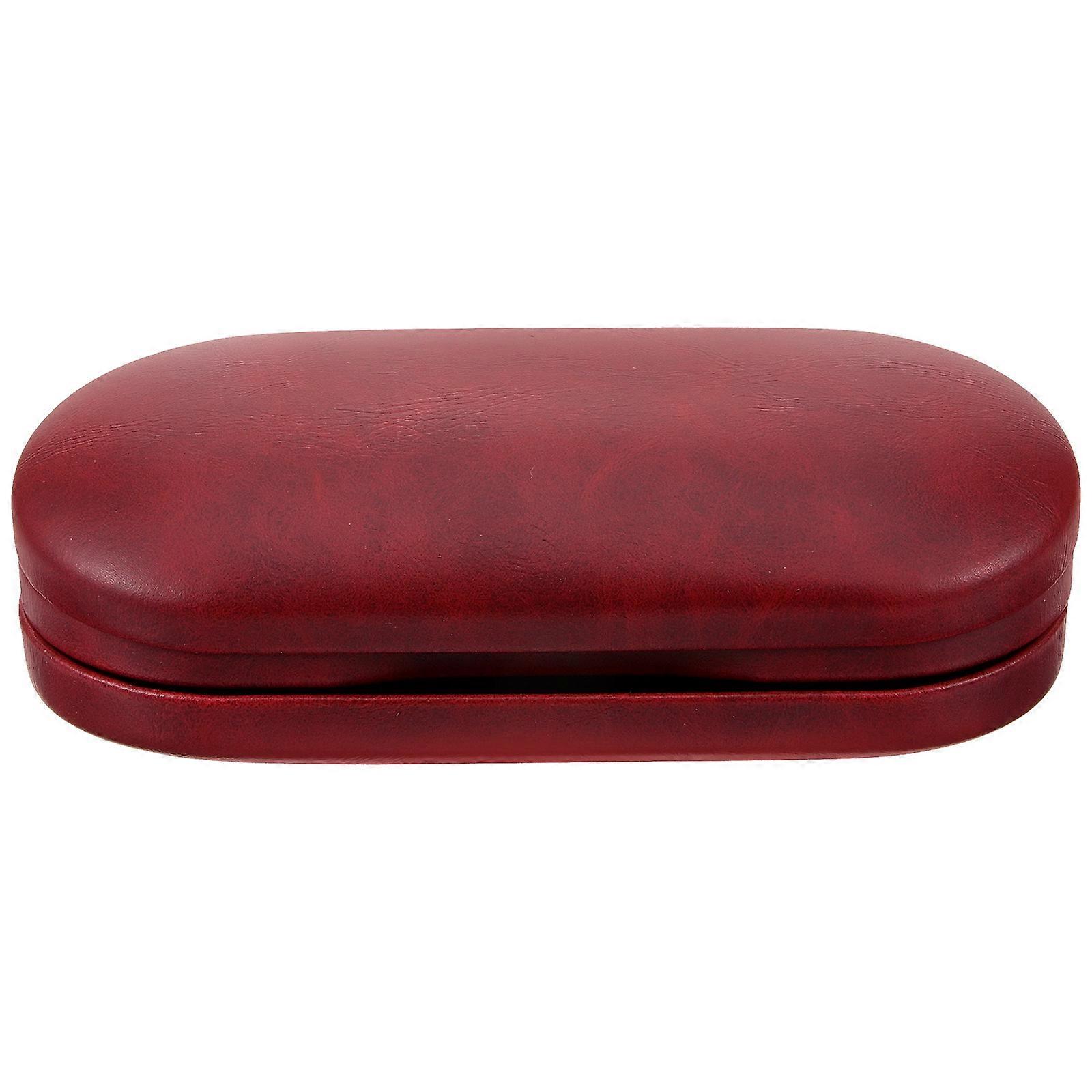 Eyeglass Case Multi-Compartment Scratch Protection Portable Red Rectangular For Outdoor Use 1Pack