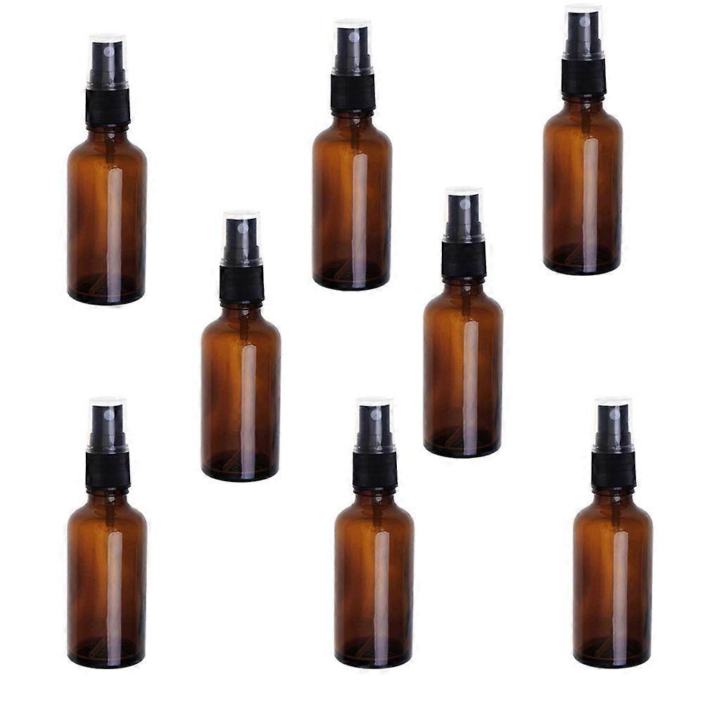 8pcs 50ml Empty Glass Bottles for Essential Oil with Sprayer Refillable
