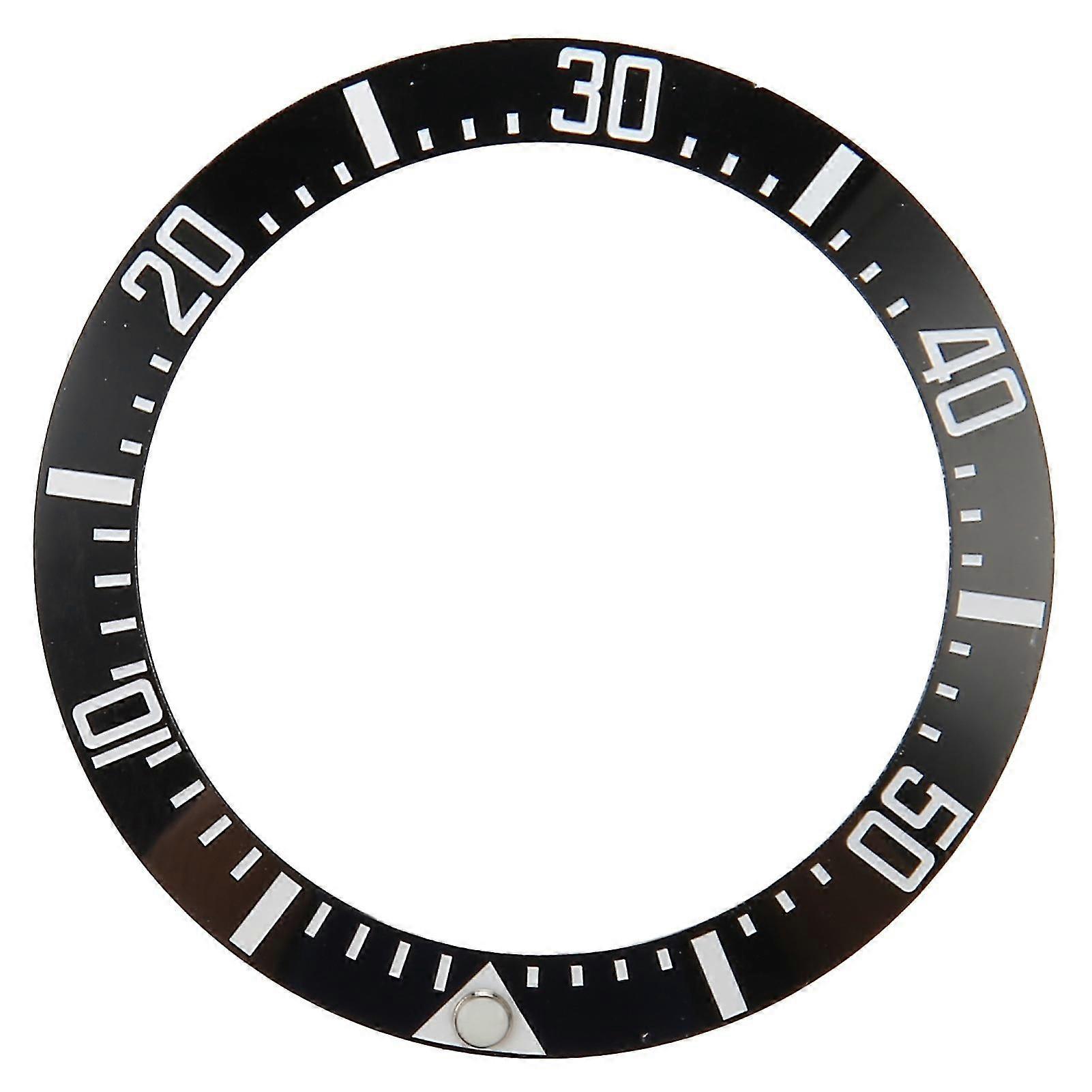 घड़ी बेज़ेल इन्सर्ट 40 मिमी सिरेमिक वॉच बेज़ेल रिंग रिपेयर रिप्लेसमेंट एक्सेसरी फॉर वॉचमेकर ब्लैक बेस व्हाइट डिजिट-गुड