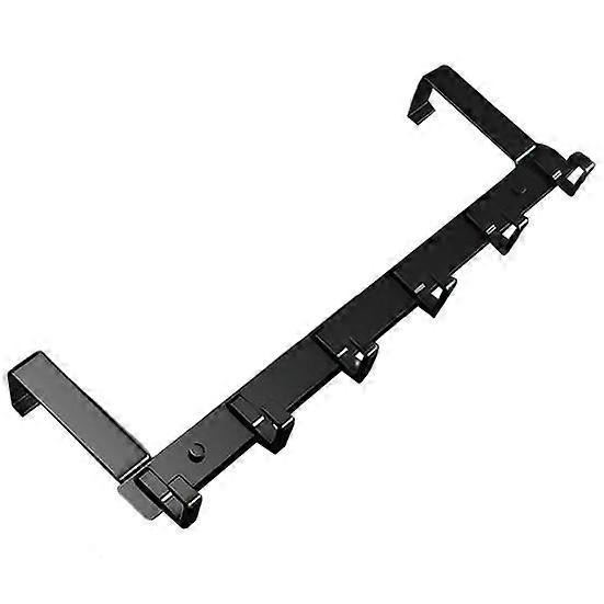 Over Door Storage Rack with 6 Hooks Strong Load-bearing Rustproof Space-Saving Organizer Rack Coat Towel Hanger Home Supplies