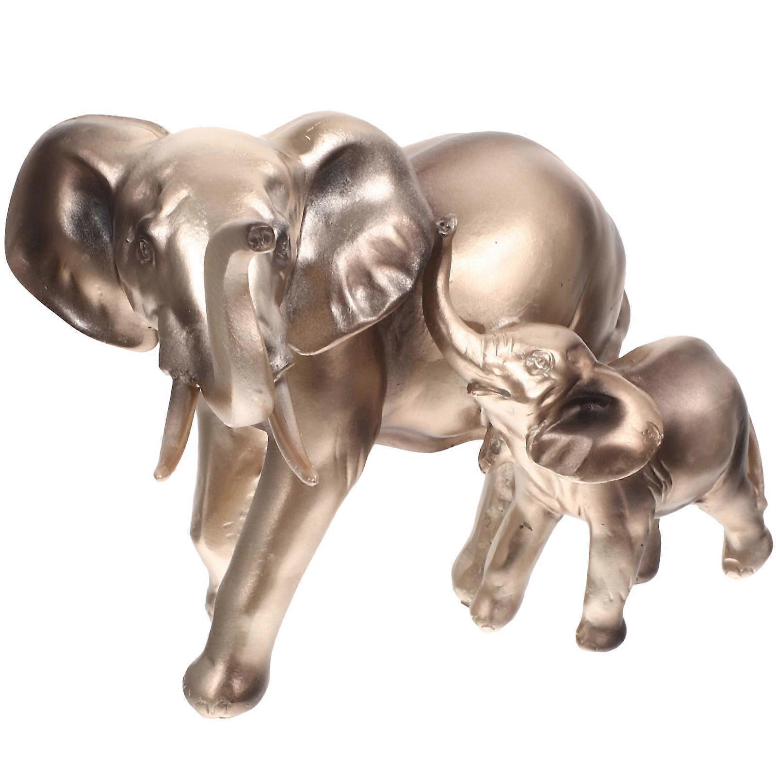 Elephant Statue Ornament Desktop Craft America Style Resin Elephant Adornment