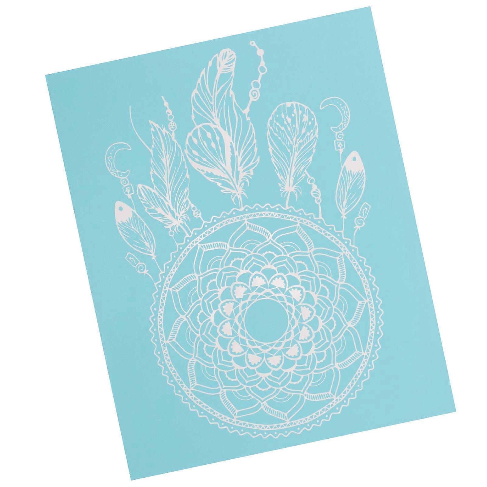 Washable Reusable Mesh Transfer Stencil Self Adhesive Silk Screen Template for DIY Clothing, Home Decor & Crafting Ideal for Intricate Artwork &