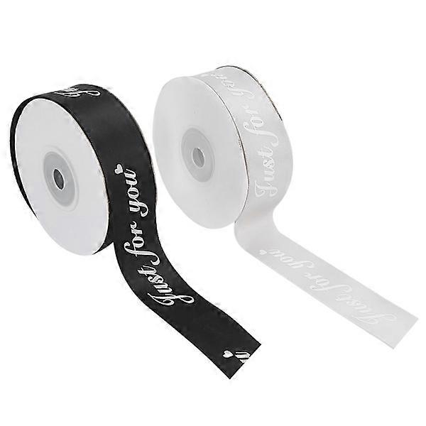 2 rolls satin ribbon Valentine's Day gift wrapping cake box decoration 2.5cm width 20 meter roll