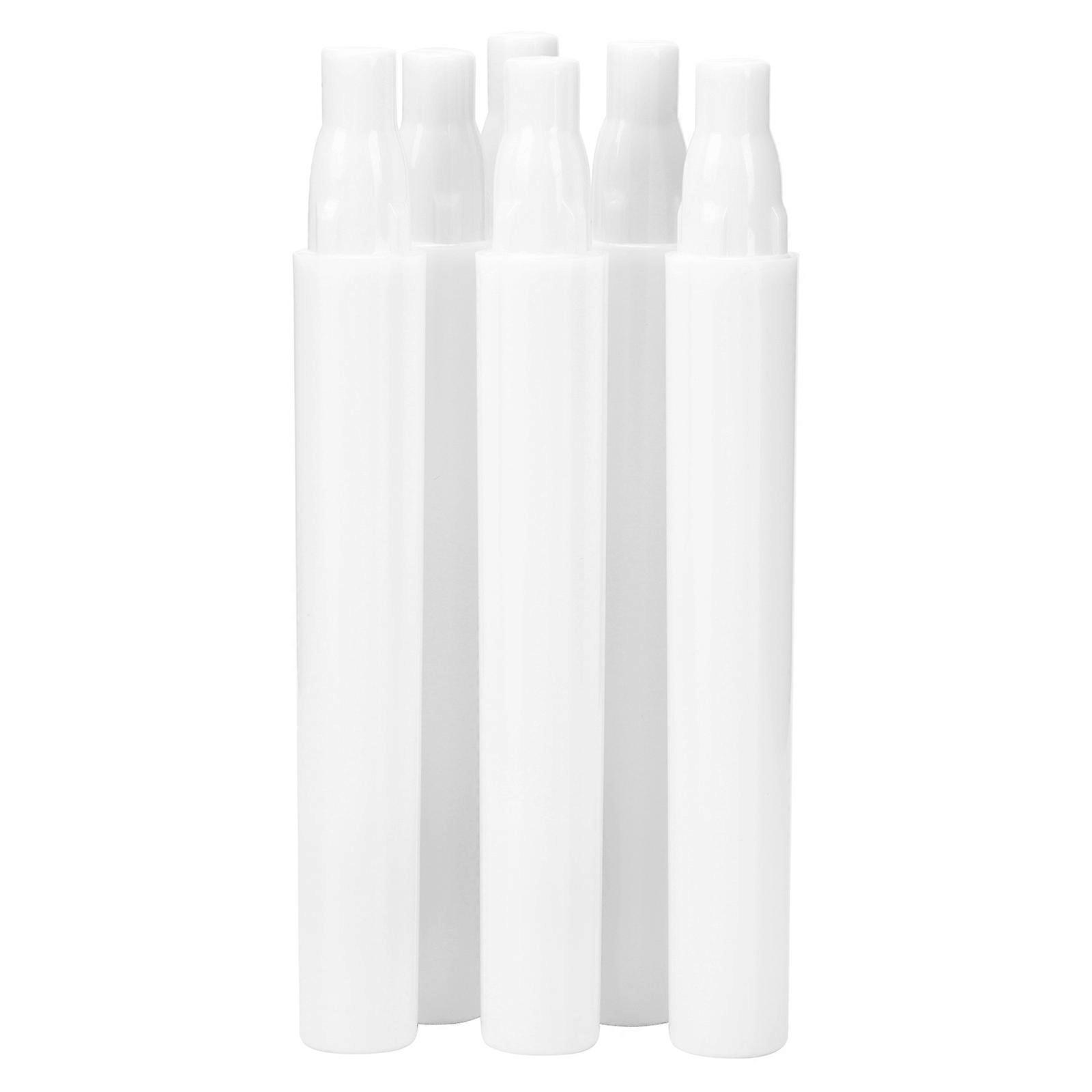 Portable Silicone Lip Brushes for Makeup Use with Lid Design 6 Pieces White Color