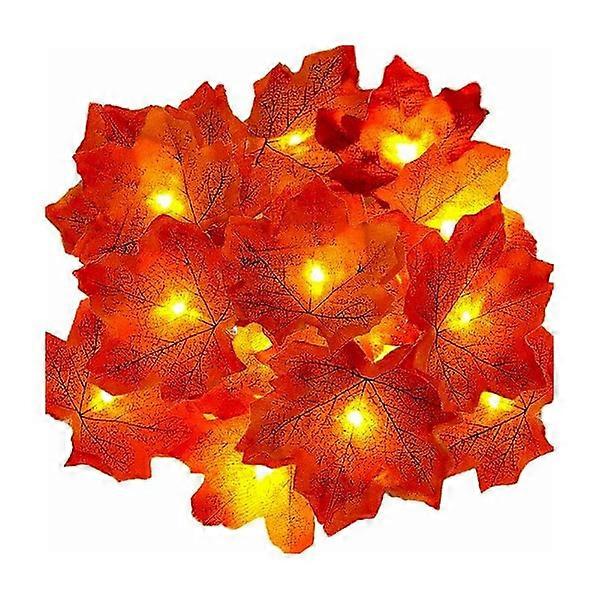 20 String Lights with Maple Leaves, 3 m long, perfect for autumn and Christmas decorations