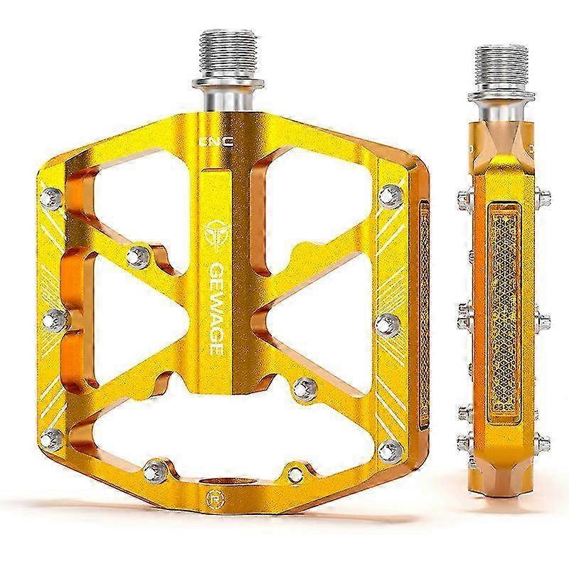 دواسات دراجات من الألومنيوم CNC غير قابلة للانزلاق مع شرائط عاكسة ومحامل مختومة - دواسات منصة للدراجات على الطريق و MTB