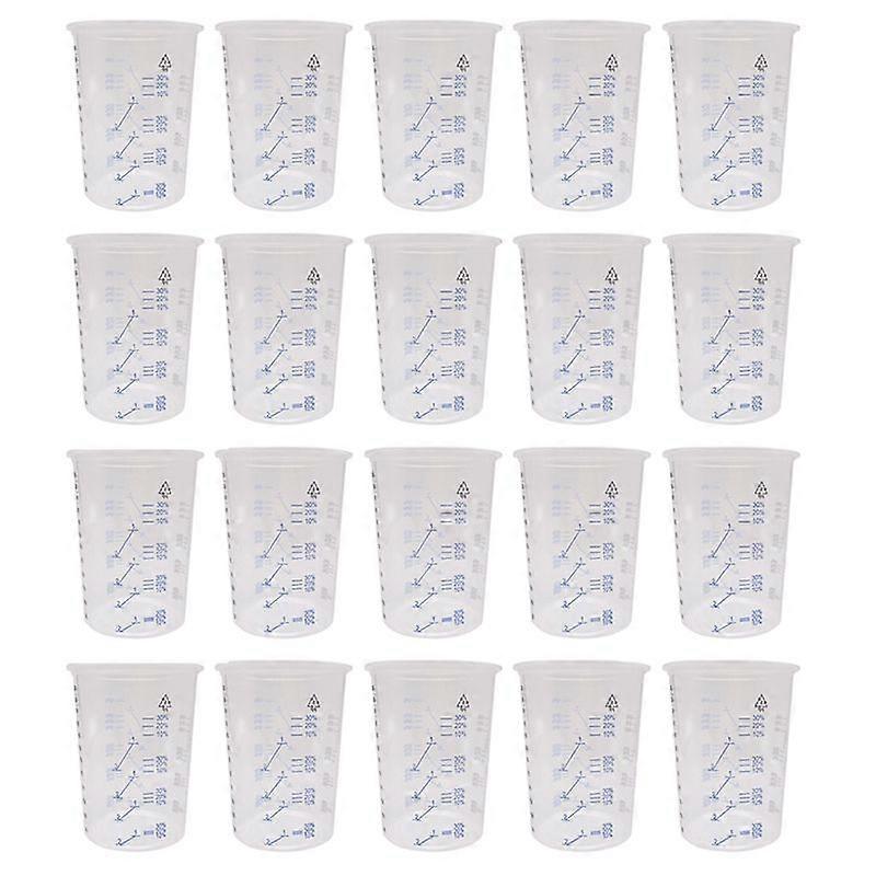 20Pcs Plastic Disposable Paint Mixing Cup Measurements Cups for Resin Epoxy Pour 600ML