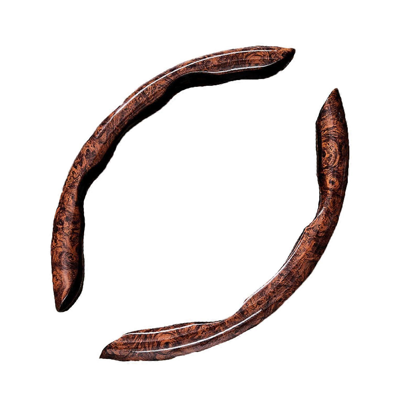 Car Steering Wheel Cover 2-Pack For Lexus NX NX200t NX300 NX300h 2015-18 Non-Slip Segmented Interior Accessory F-Brown