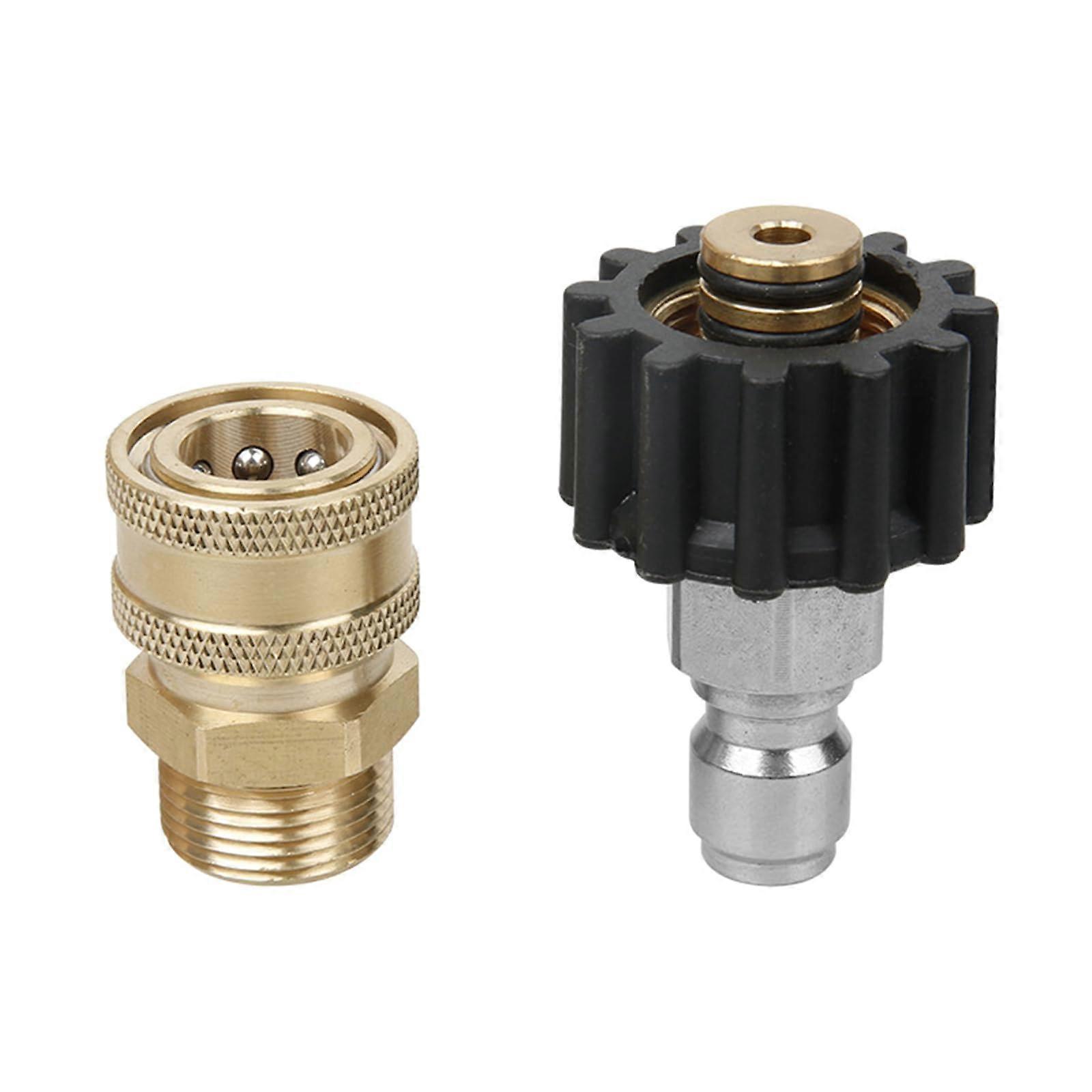 Quick Connector Pressure Washer Adapter Set M22 14/15mm To 3/8 Inch Fitting 4500 PSI Hose Thread