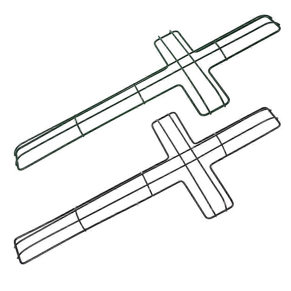 2pcs Cross Shaped Metal Wreath Frame for Floral Garden DIY Craft Projects