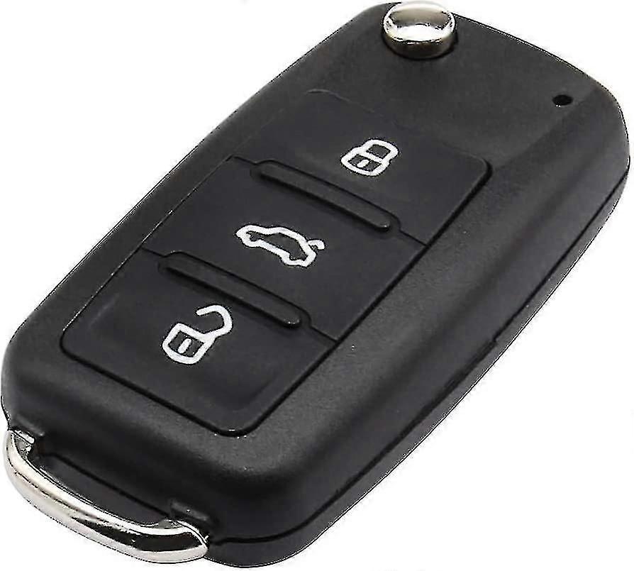 1pc Remote Folding Car Key Shell Replacement Case with Uncut Key Black