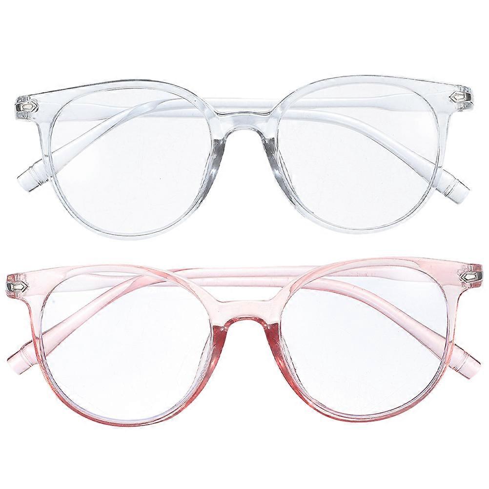Rectangle Blue Light Glasses 2Pcs Clear Frame Assorted Color Ideal For Use And Gaming Eye Protection