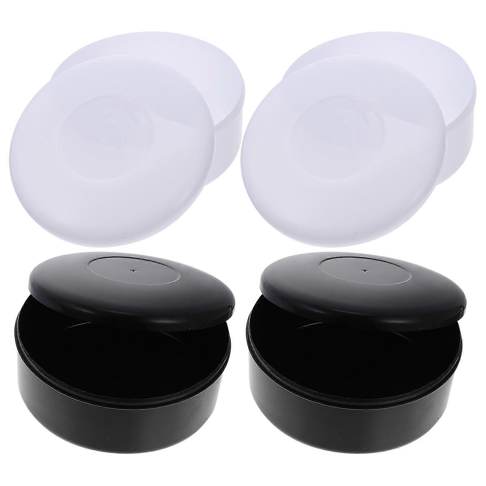 Plastic Go Chess Storage Box For Students And Athletes Flat Round Design 4Pcs