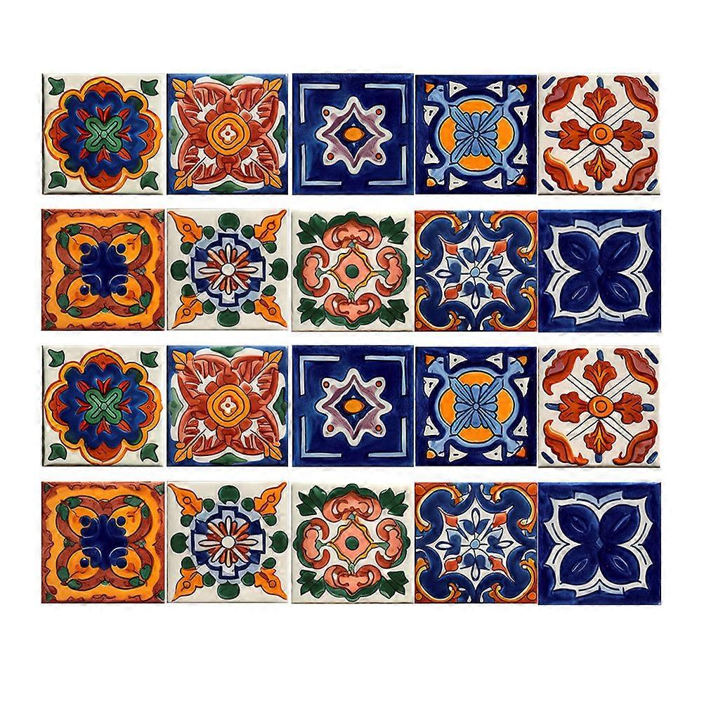Decorative Adhesive Tiles 20Set PVC Stick On Wall Tiles For DIY Decoration Targeting Indoor Renovation With Artistic Style