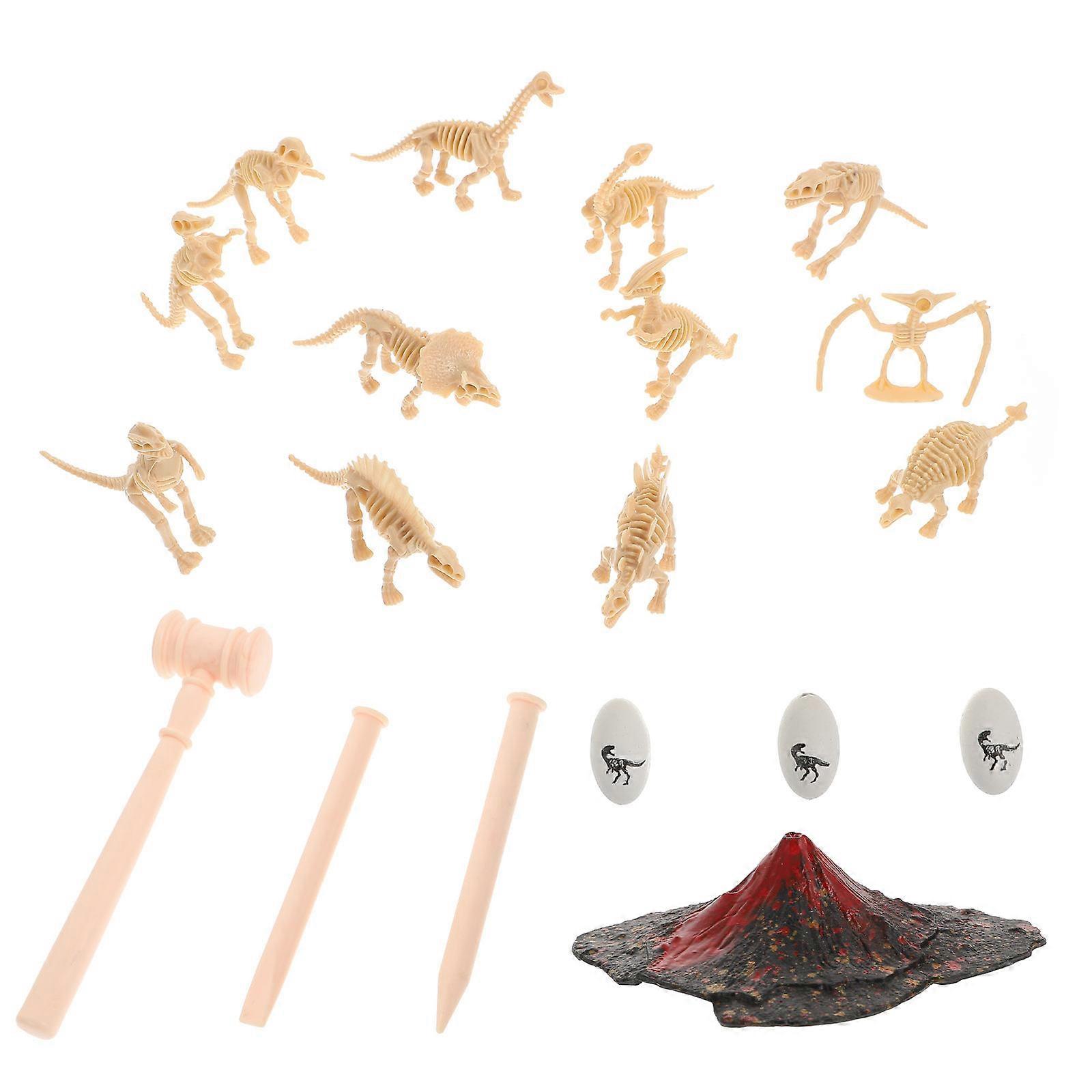 Kids Archaeological Exploration Dinosaurs Skeletons Models 19Pcs Assorted Color Assembling Toys