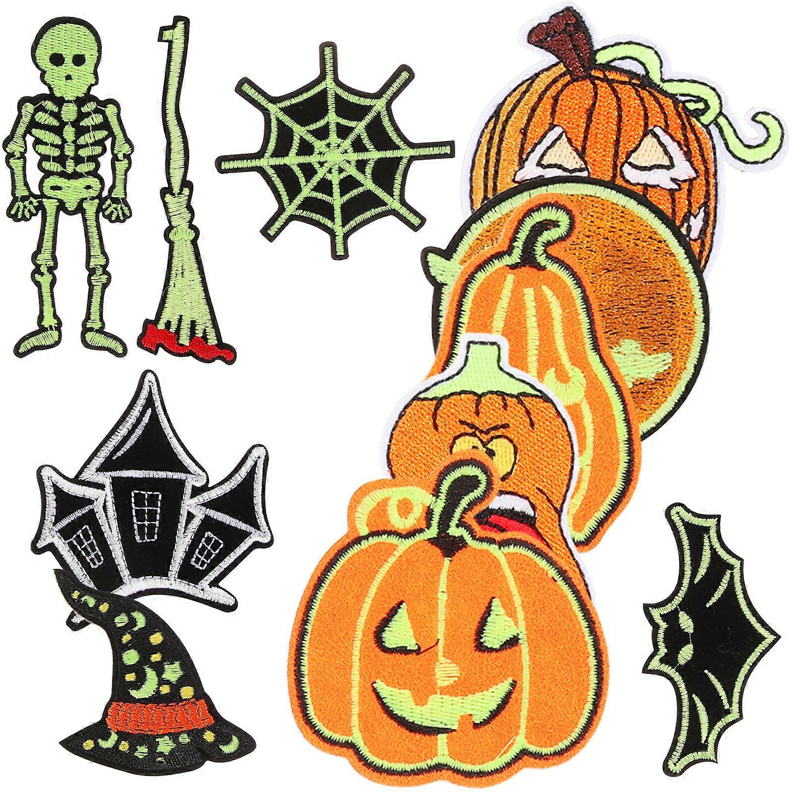 Night Glow Cloth Patch Decorative Iron on Halloween Patches 1Set