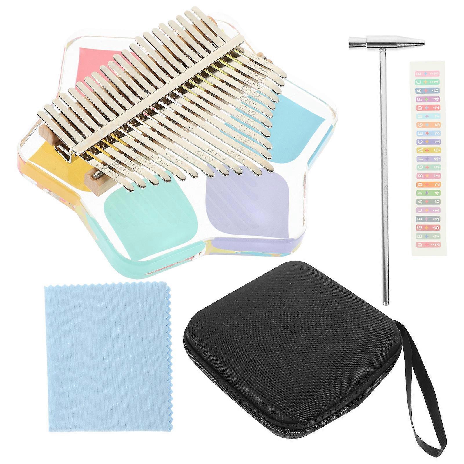 Mini Thumb Piano 21-Tone Kalimba Suitable For Anywhere And Anytime Assorted Color 15.5X15.5X3.8Cm Musical Instrument 1Set