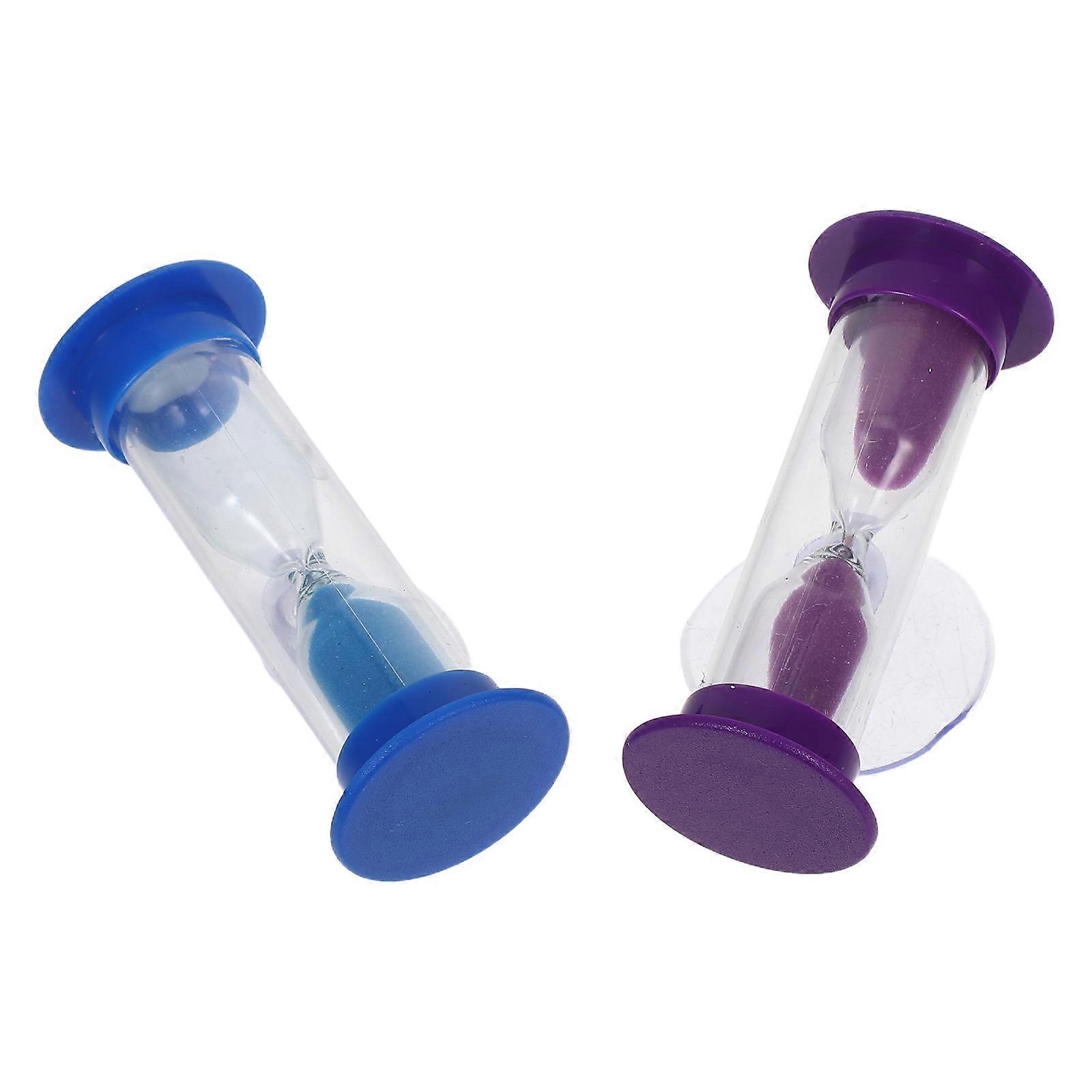 Mini Plastic Sand Timers 2Pcs Suction Cup Design Suitable For Kids Toothbrushing Activities