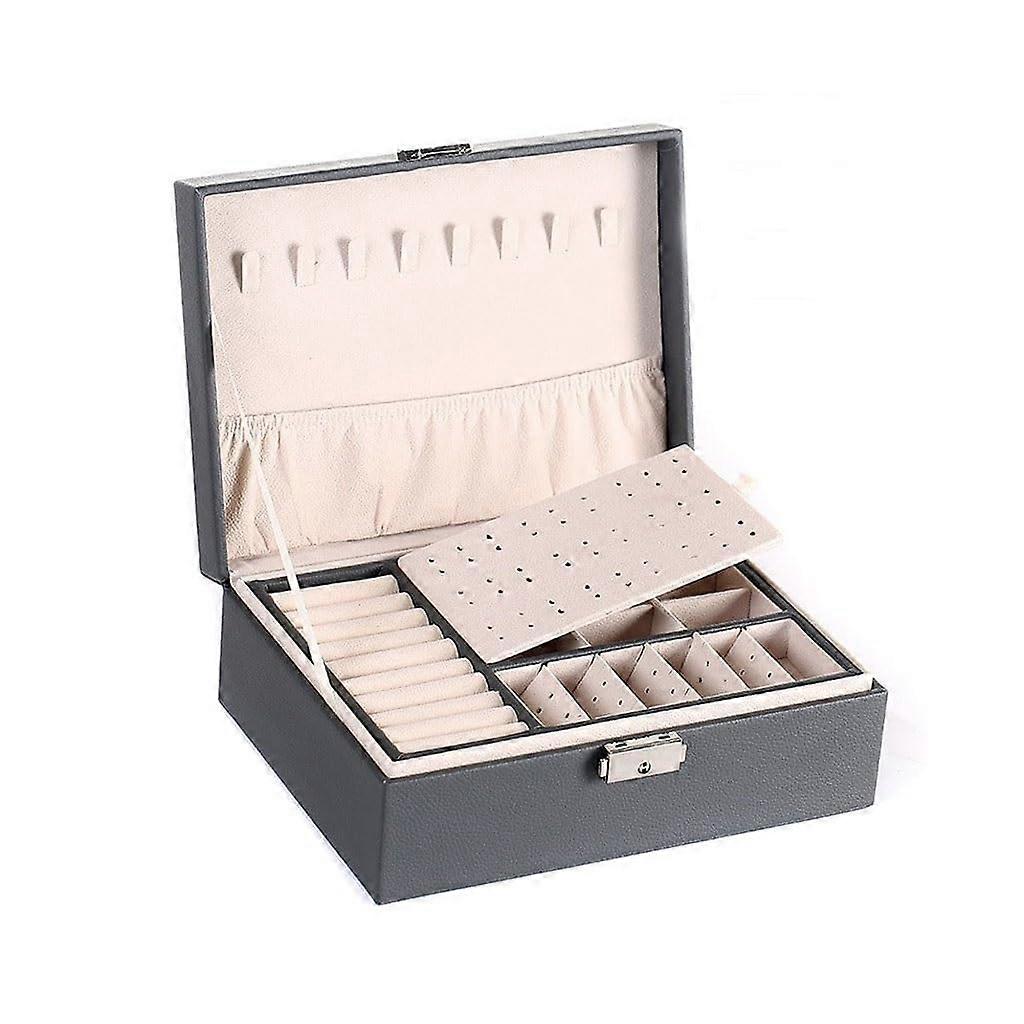 Jewelry Box, Double-Layer Earring Organizer, Large Capacity Storage for Necklaces, Rings, and Bracelets