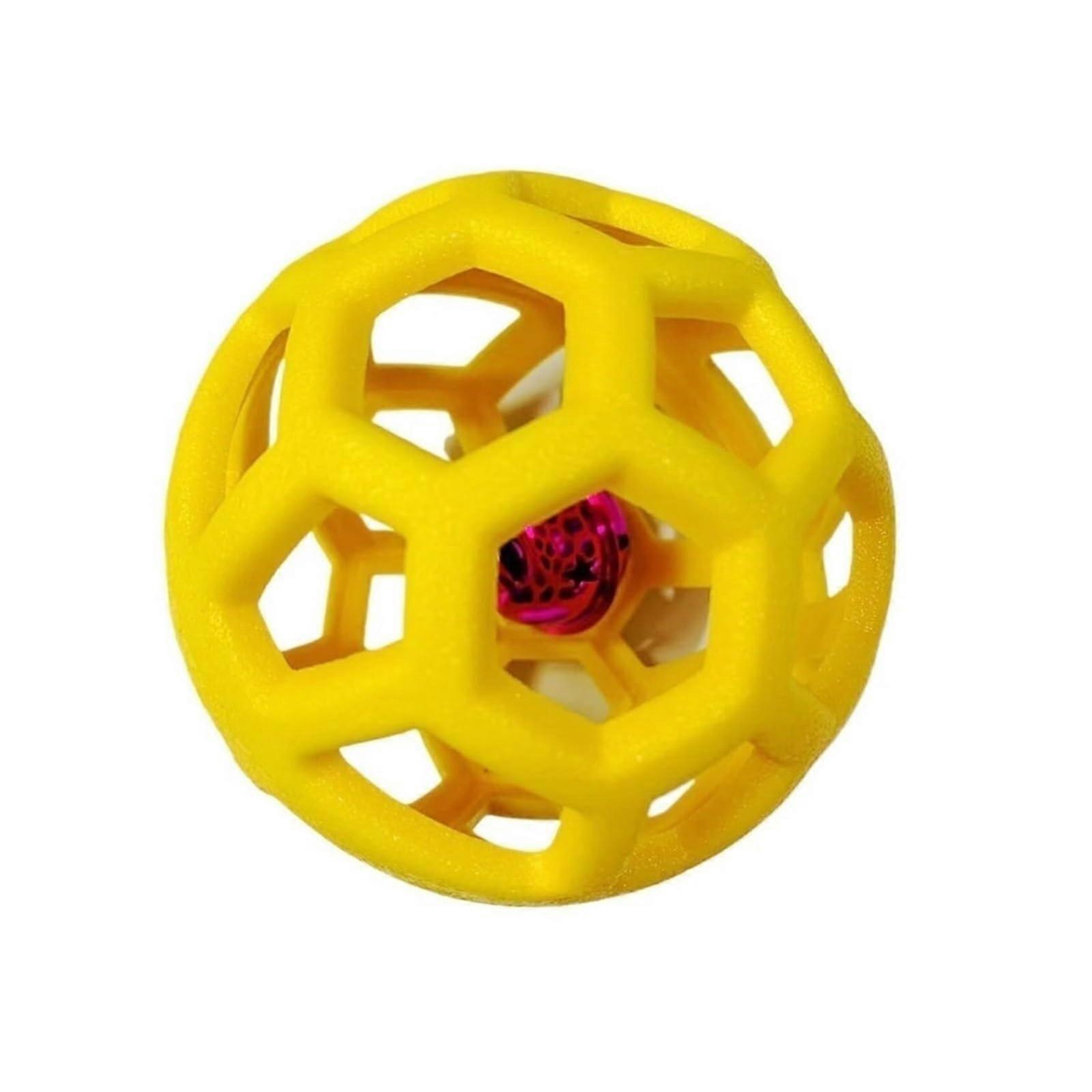 TPR Chew Ball for Pets 9 cm – Interactive Teeth Toy in Orange for Dogs and Cats with Bell for Teeth Cleaning