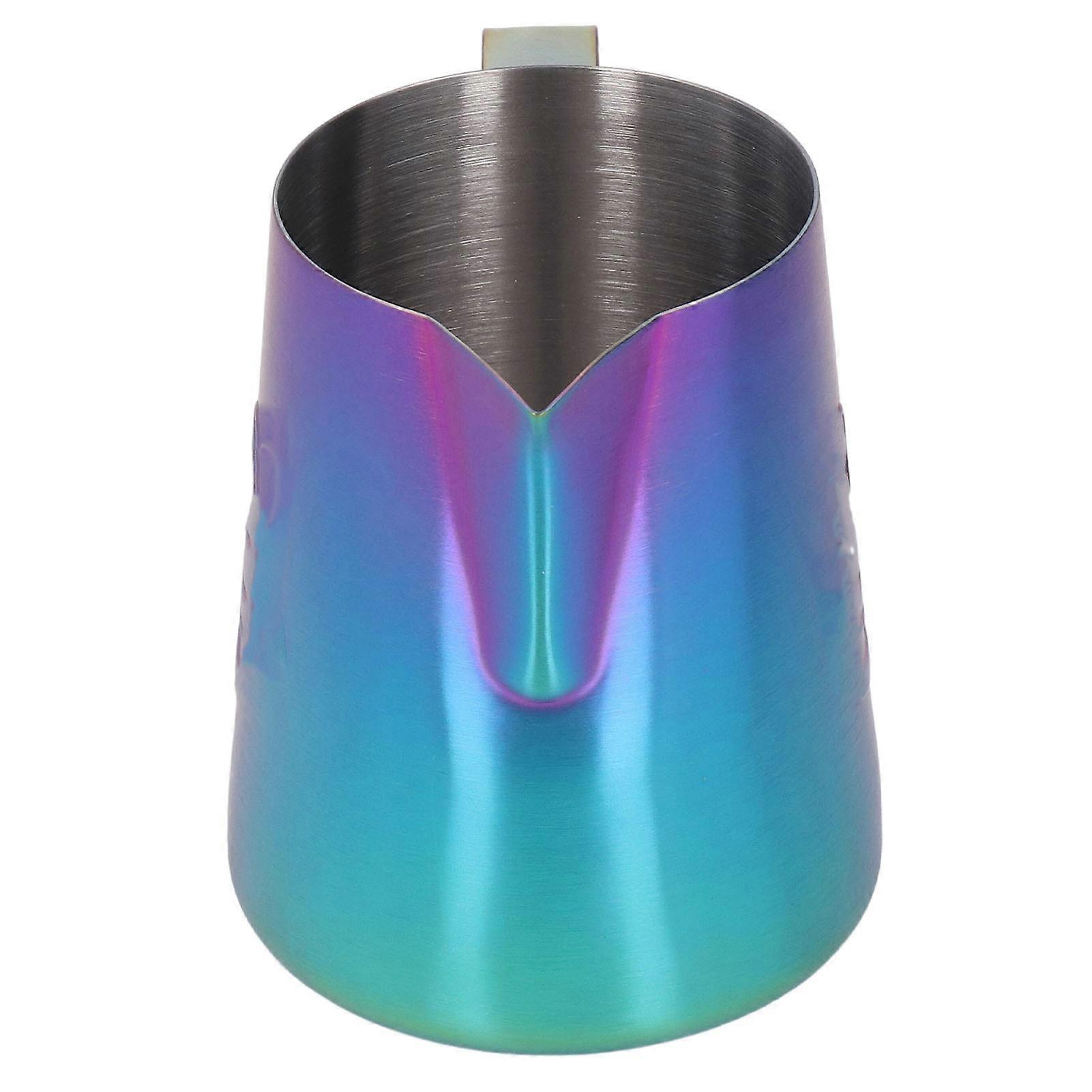 Frothing Pitcher Eagle Spout Prevent Spilling 304 Stainless Steel Frother Cup with Handle for Milk Coffee 420ml Dazzling Color