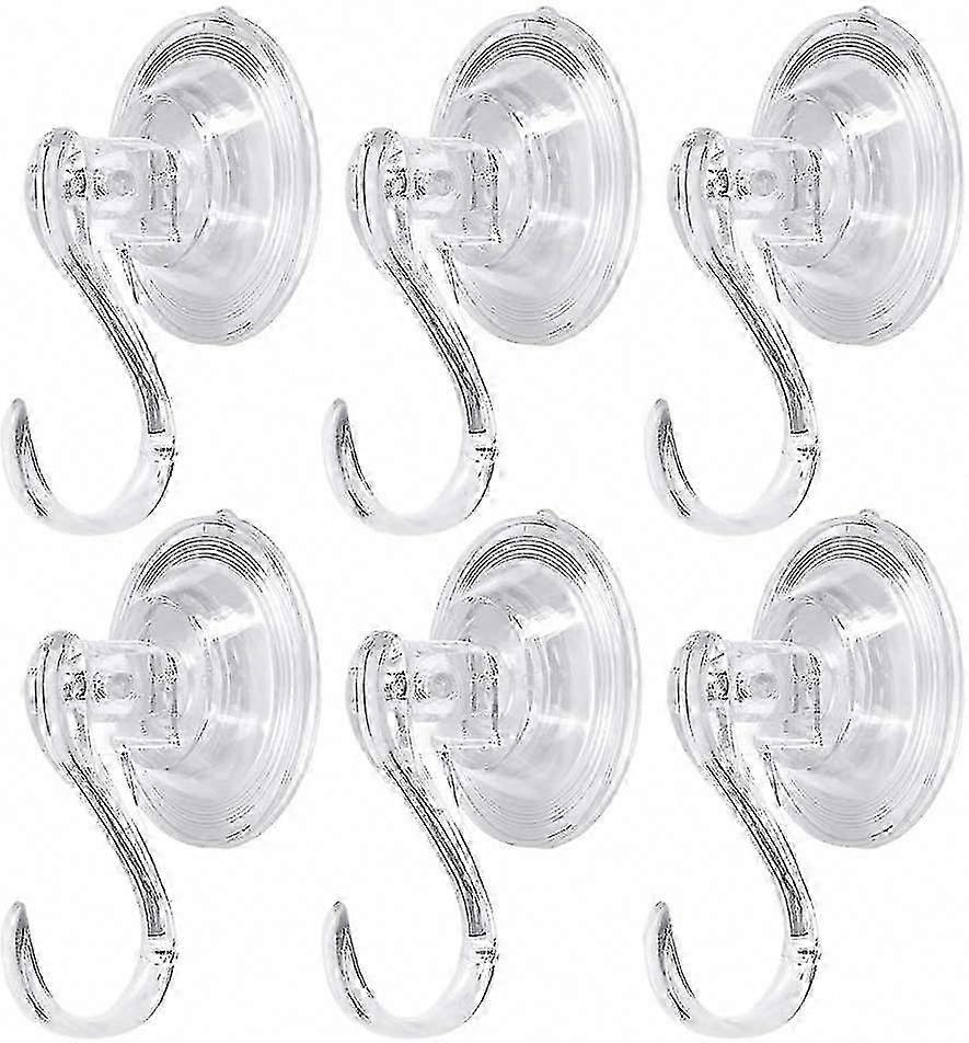 6 Pcs Suction Hooks - Multi-Purpose Kitchen Bathroom Hanger, Traceless Key Holder