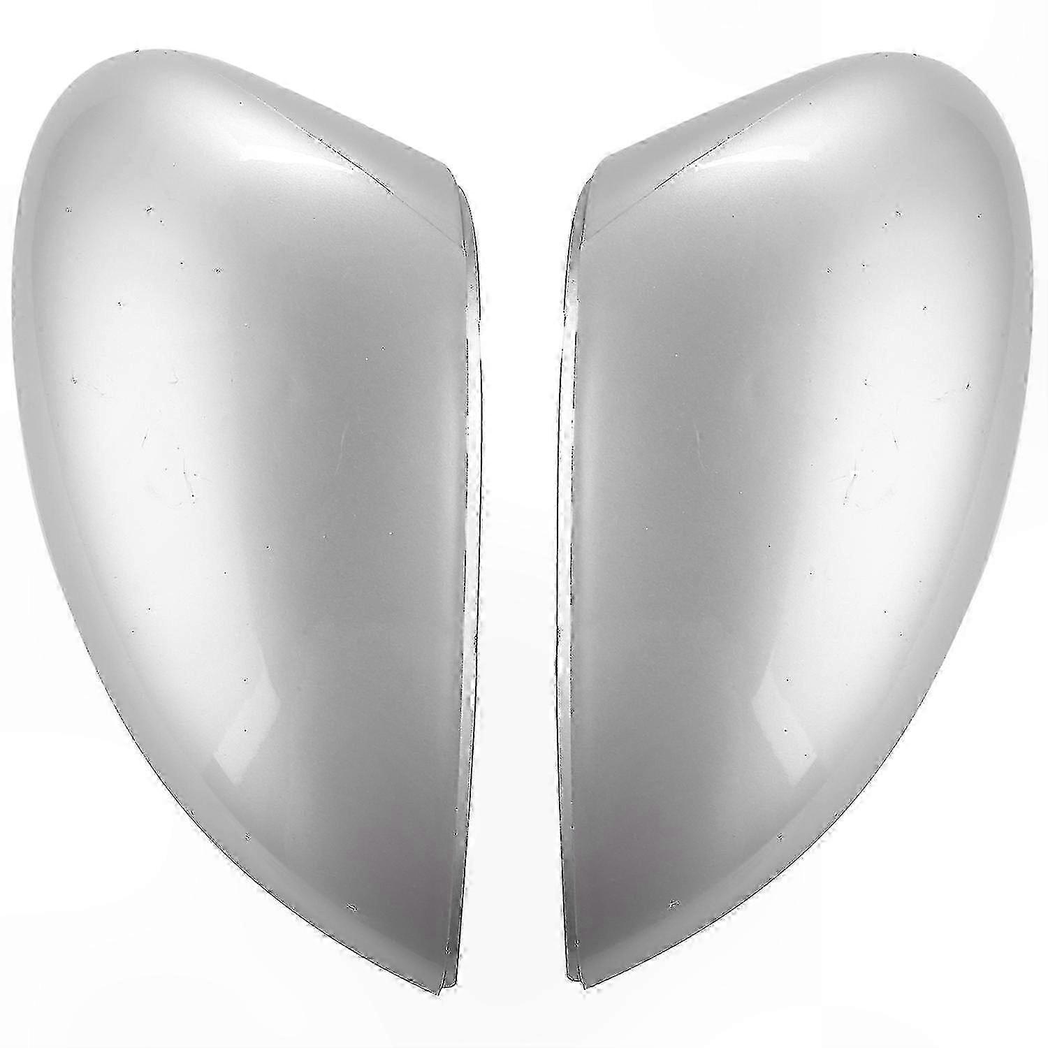 Silver Pair Replacement Cover for Rearview Side Mirror Shell Case Cap-Compatible with Fiesta Vehicle Models