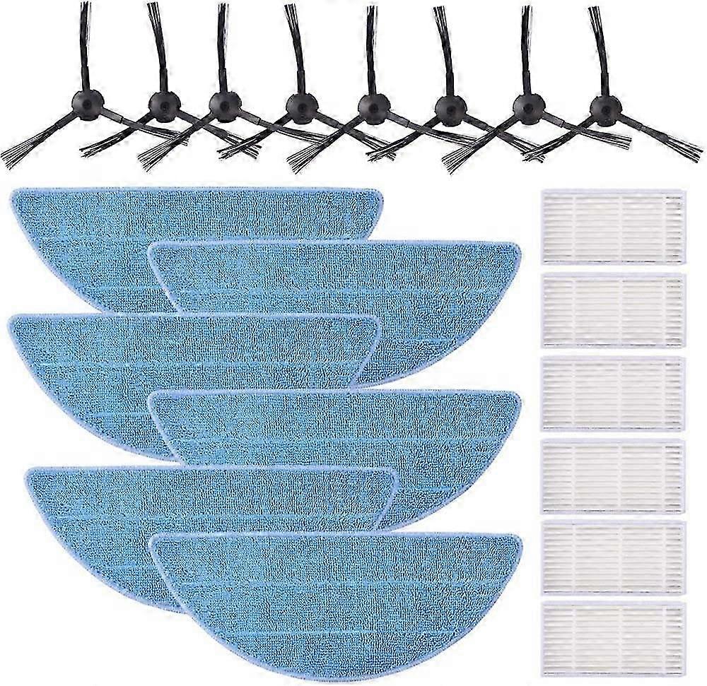 HEPA Filter Kit,Side Brushes and Wipe6 Filter, 6 Wipes and 8 Side Brushes