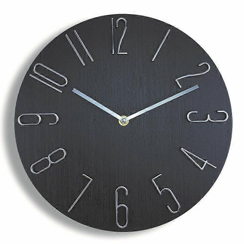 12 Inch Frameless Minimalist Wall Clock Black