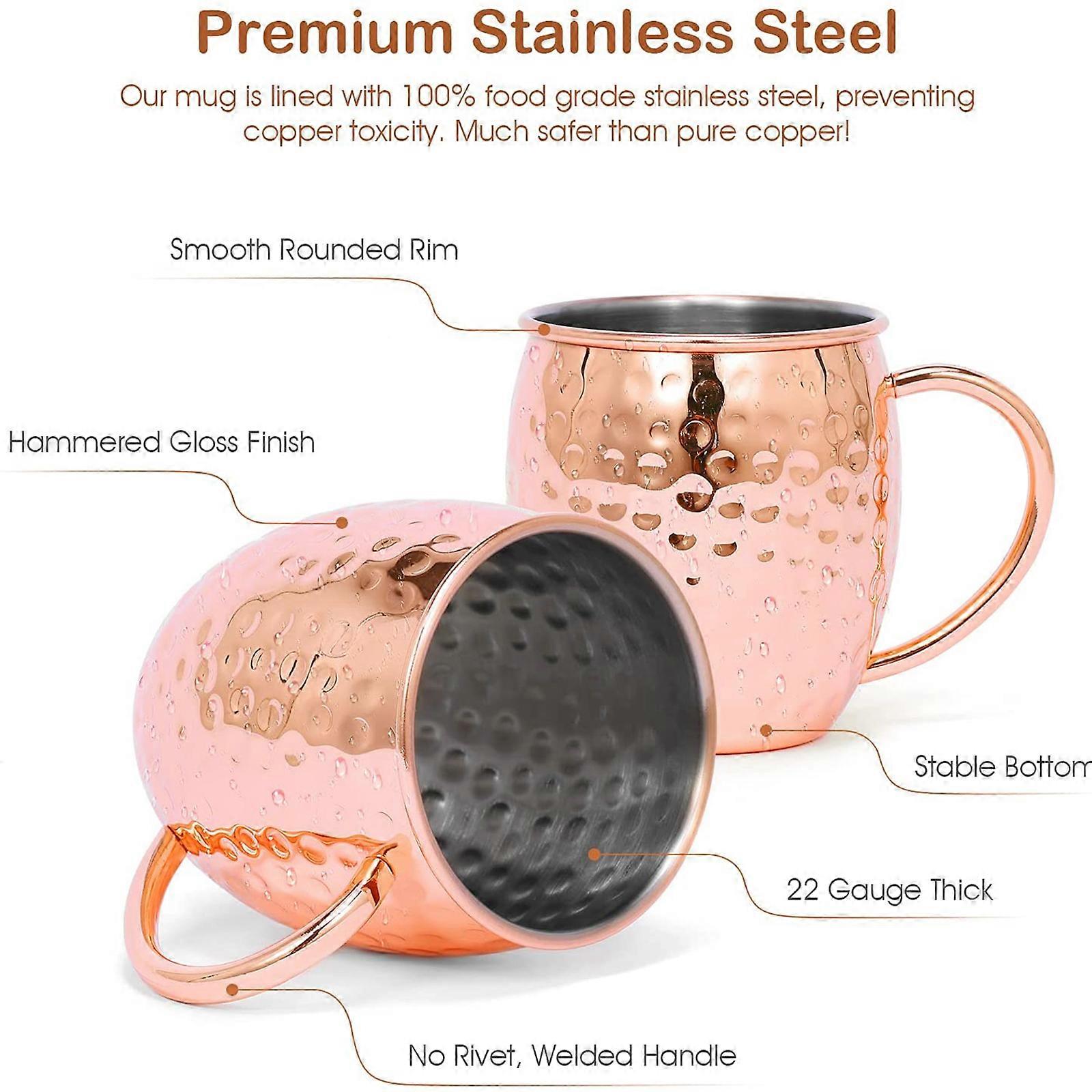 htovila Moscow Mule Copper Mugs Set