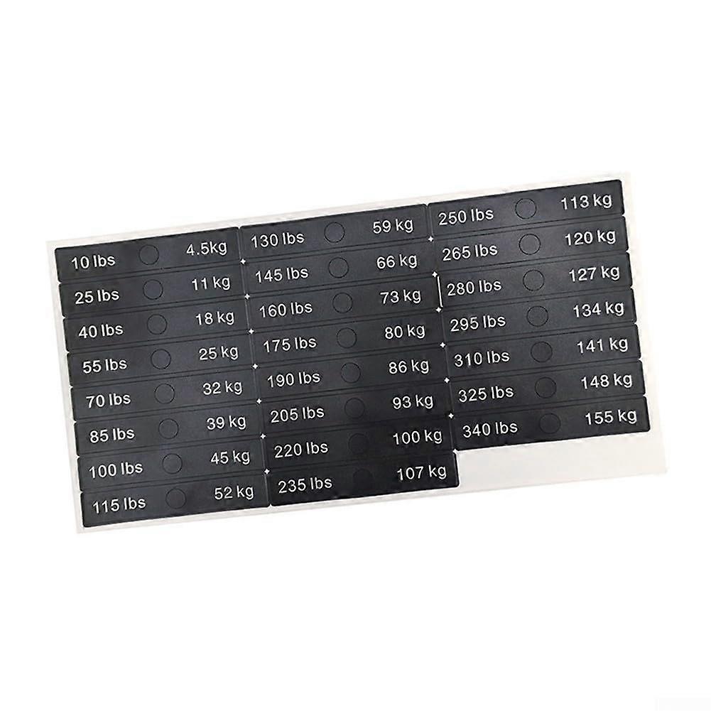 Weight Block Stickers for Gym - Clear PP Labels from 10LB to 340LB, Easy to Remove, Durable and Waterproof