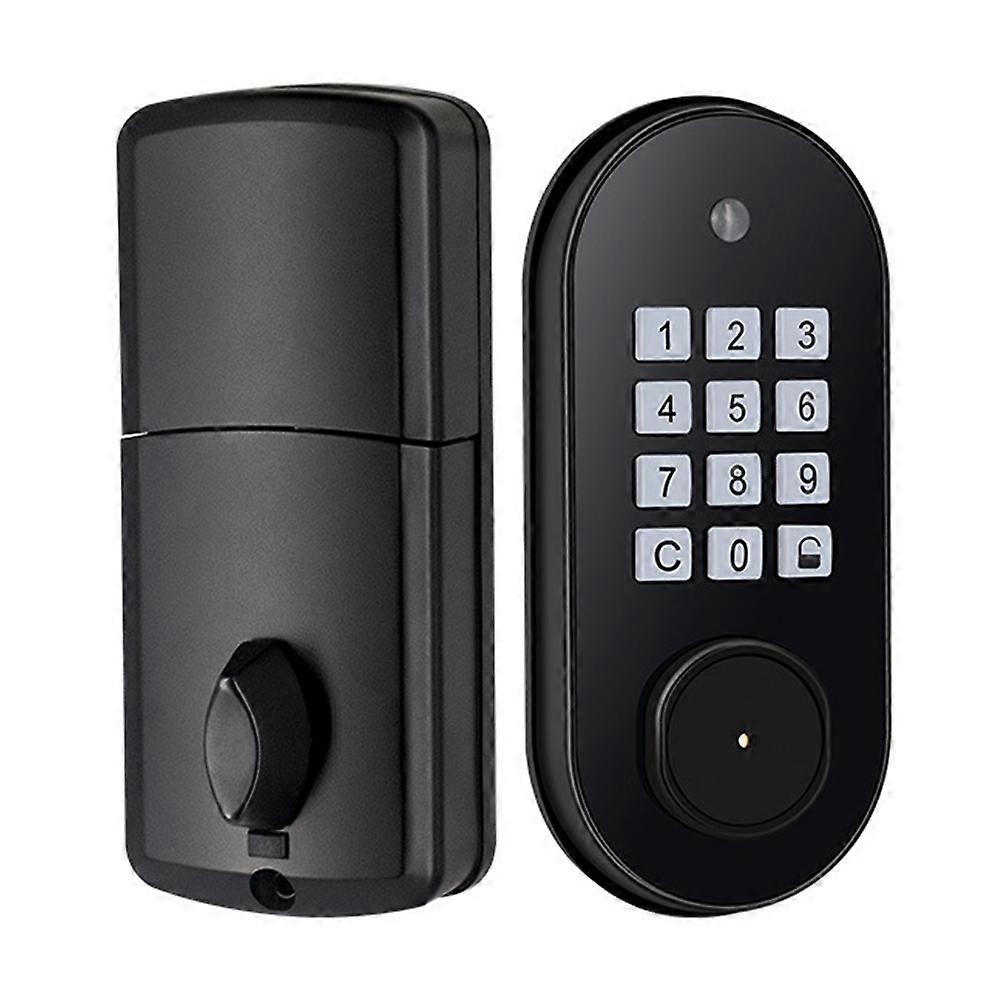 Coded Door Lock Electronic Deadbolt for Office Door Black Abs Copper with 1 Set