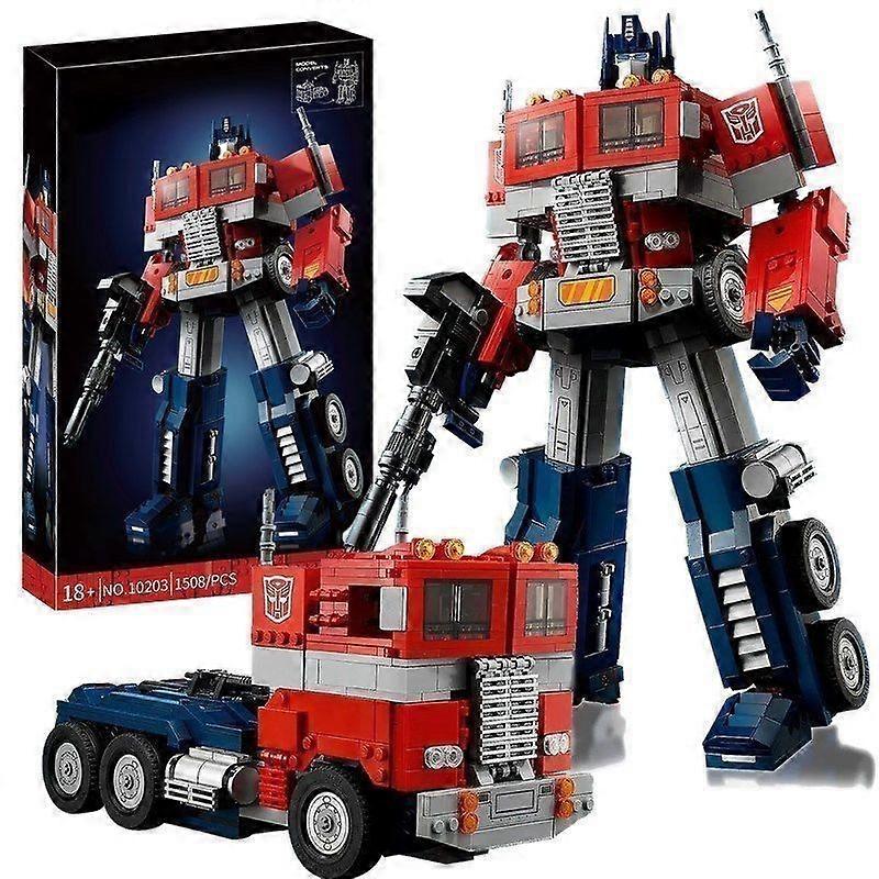 Red Optimus Prime Two-in-One Building Block Toy Gift for Children