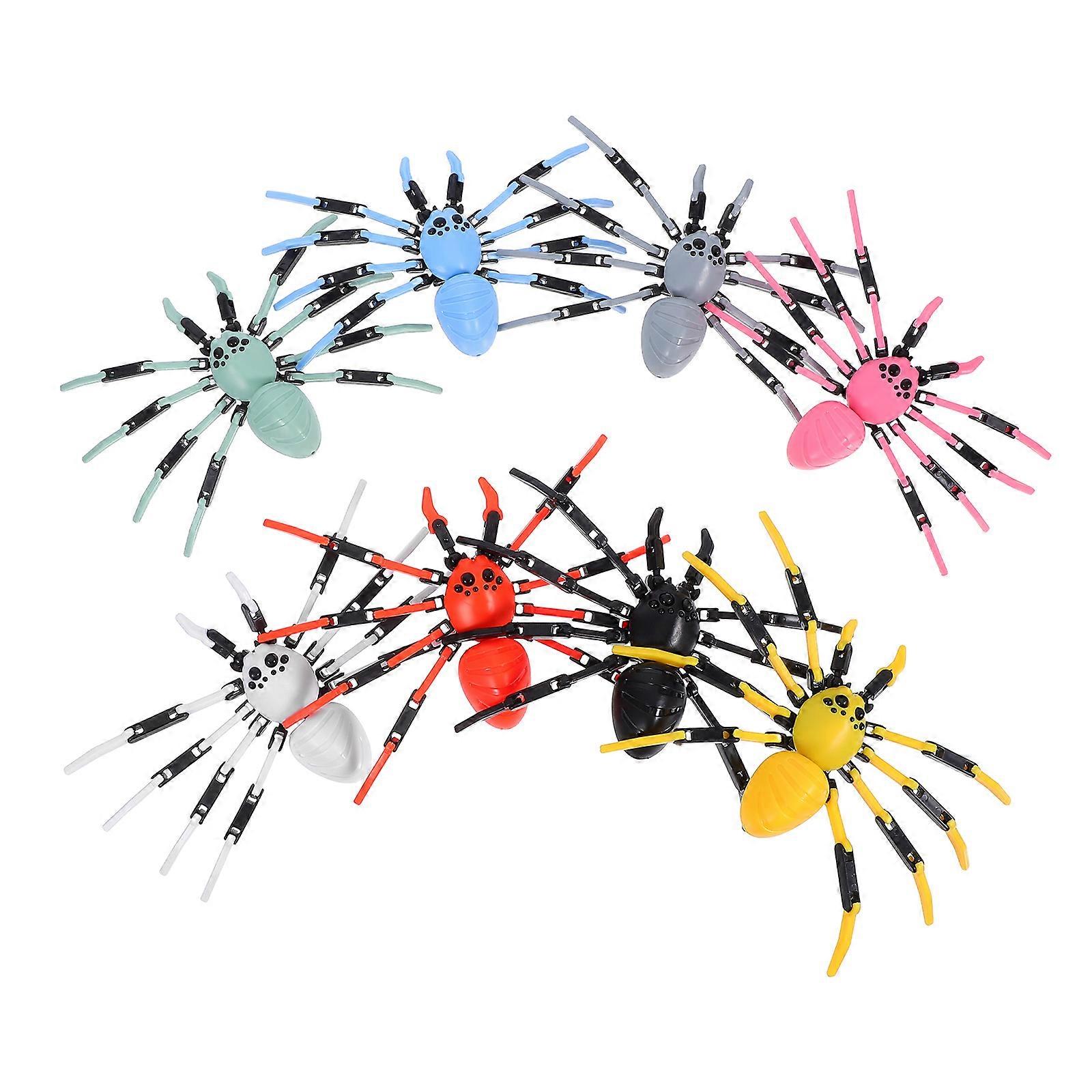 Fake Spider 3D Movable Joint Spider Model Kit for Party Use 8Pcs