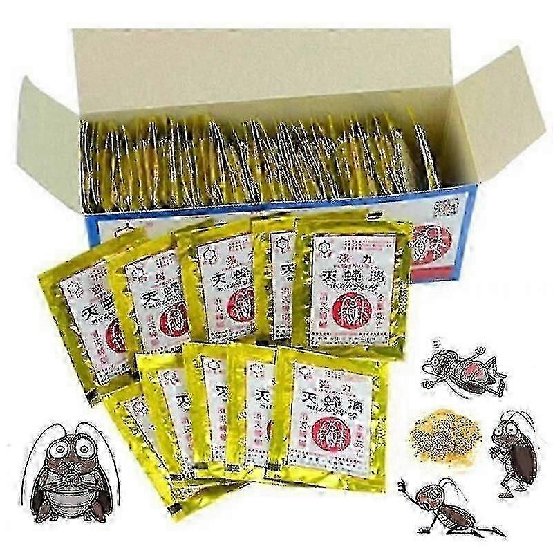 50pcs κατσαρίδα που σκοτώνει σκόνη δολώματος φιλική προς το περιβάλλον αποτελεσματική ιατρική εντομοκτόνο Roach δολοφόνος δολοφόνος εστιατόριο κουζίνας ελέγχου 0619 μ.