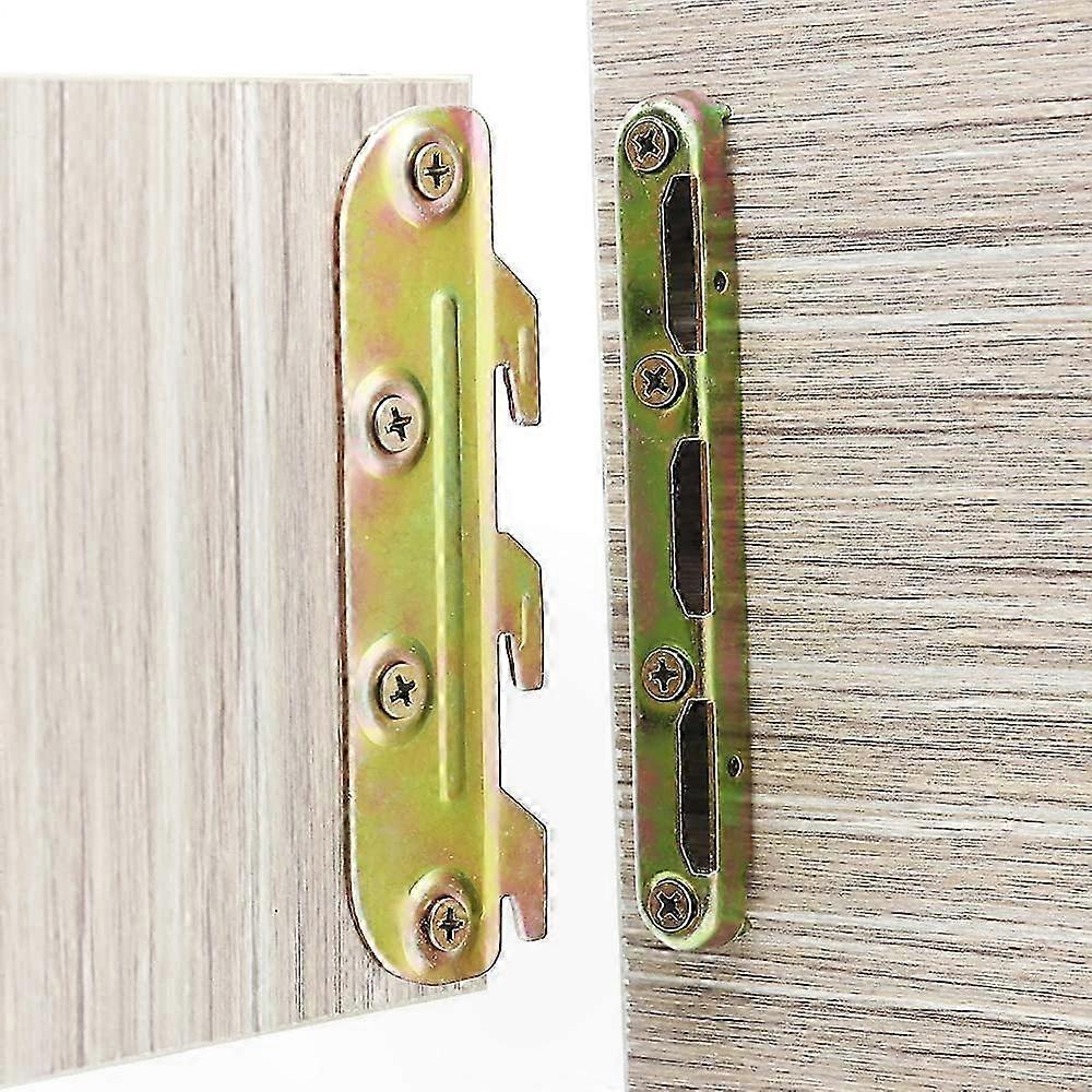 Wooden Bed Frame Brackets - 4 Pack with Screws for Headboard and Footboard Support - 12.7cm Hardware Set
