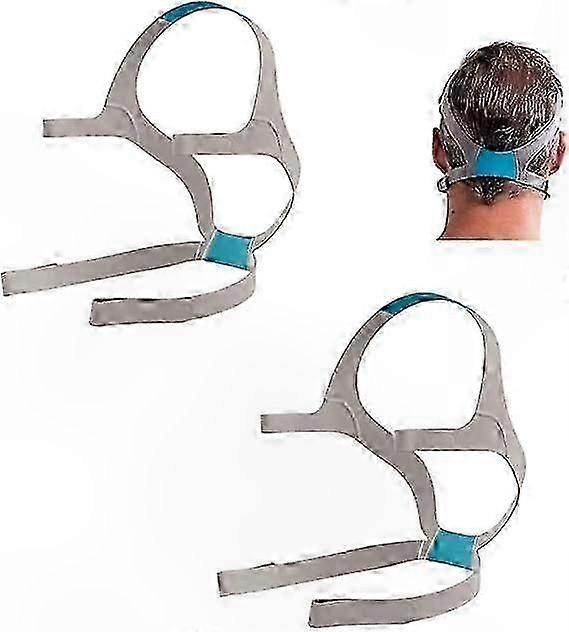 Replacement Straps for Full-Face CPAP Mask | Pack of Two Gray and Blue Straps | Premium Durable Nylon Material for Enhanced Comfort and Fit